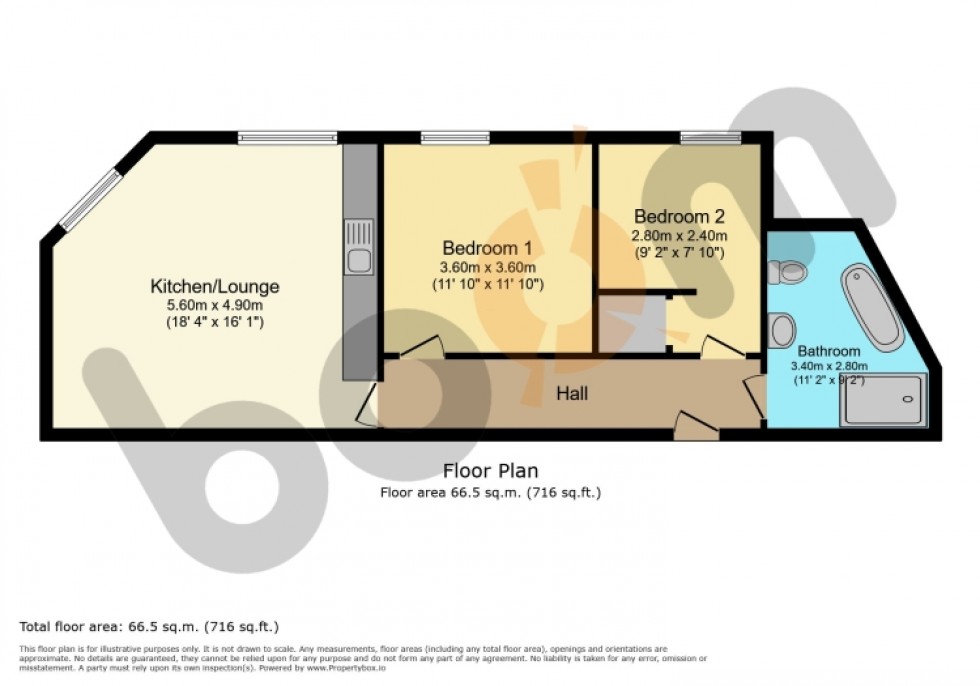 Floorplan for Flat 8 61 Cleveden Drive, Glasgow, G12 0NX, UK