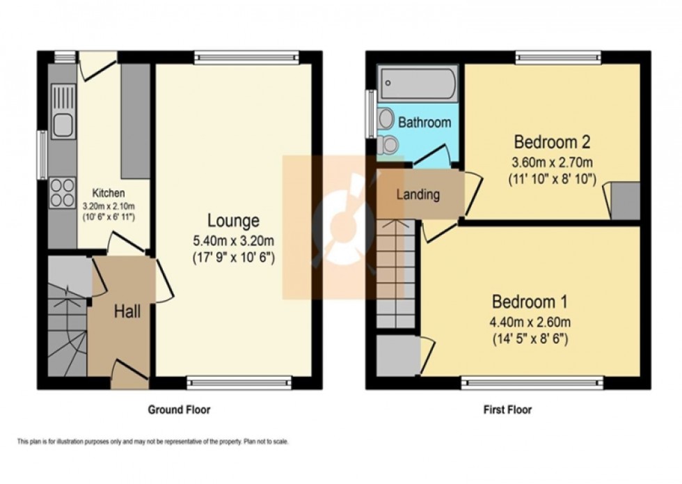 Floorplan for 16 Larch Terrace, Beith, Ayrshire, KA15 1EH, UK
