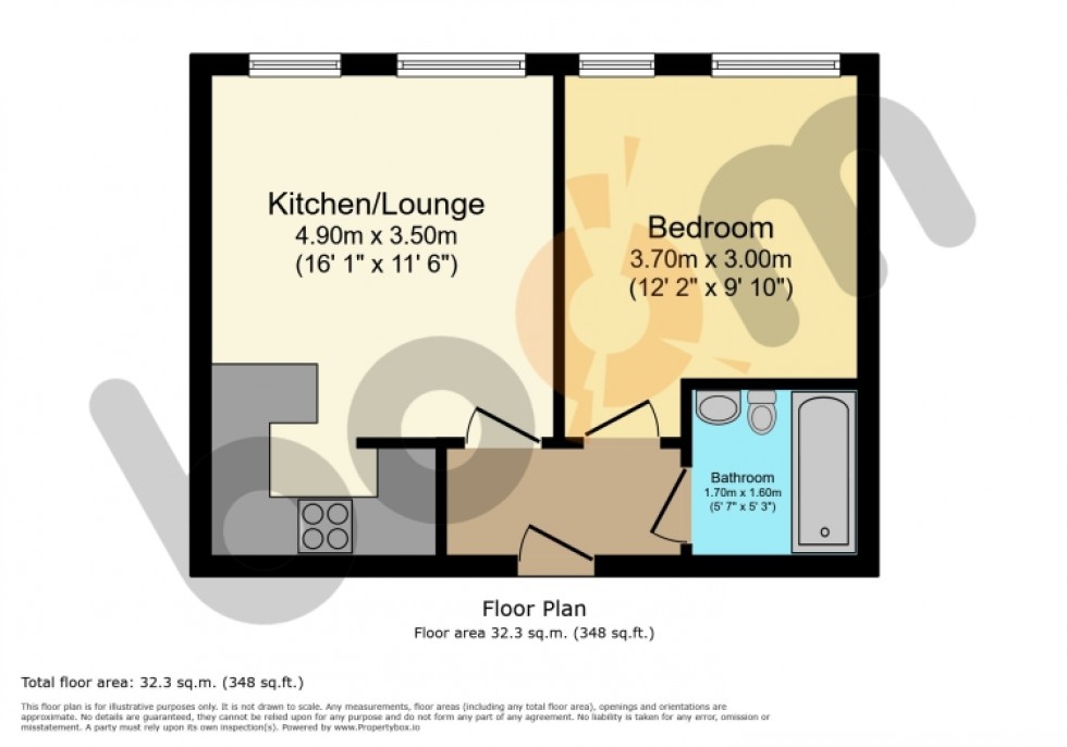 Floorplan for Flat 2/2 81 Lounsdale Road, Paisley, Renfrewshire, PA2 9DU, UK