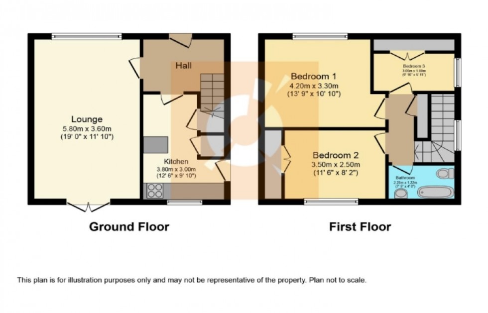 Floorplan for 47 Blackthorn Avenue, Beith, Ayrshire, KA15 2AR, UK