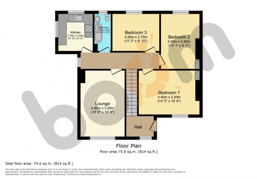Floorplan for 35 Fulwood Avenue, Linwood, Paisley, Renfrewshire, PA3 3HH, UK