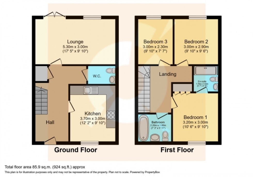Floorplan for 41 Auldlea Gardens, Beith, Ayrshire, KA15 2EP, UK