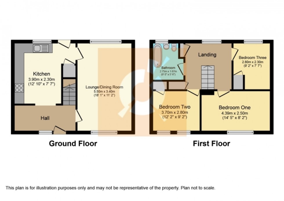 Floorplan for 76 Stirling Drive, Linwood, Paisley, Renfrewshire, PA3 3LW, UK
