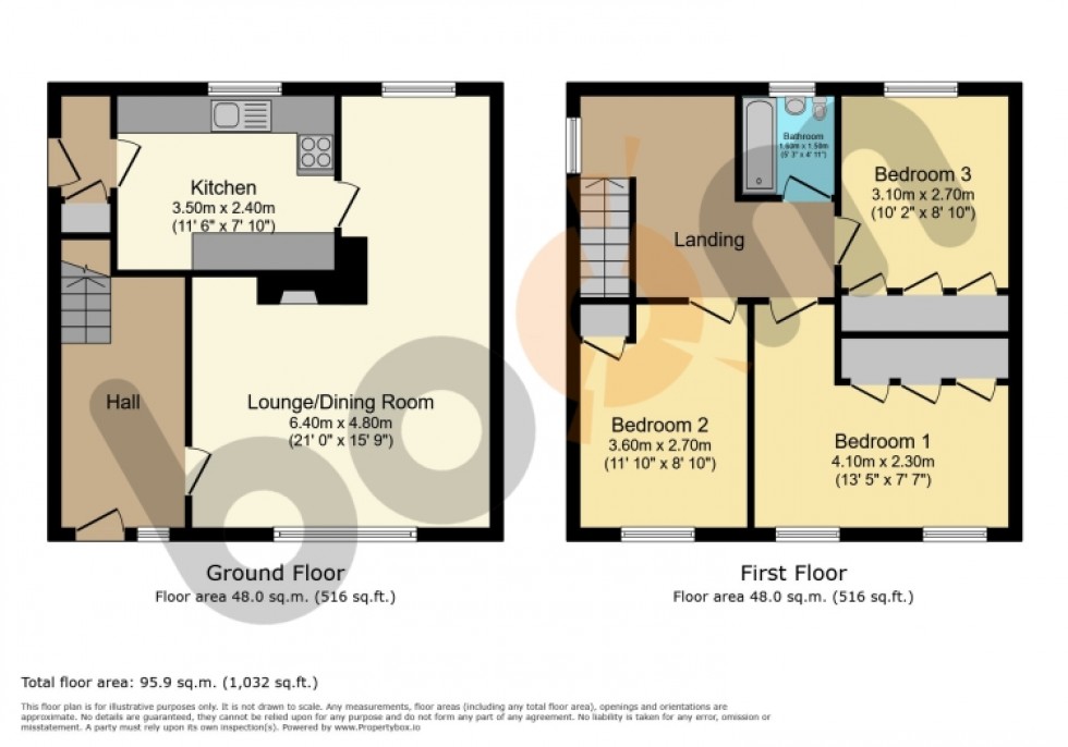 Floorplan for 33 Stockbridge Crescent, Kilbirnie, Ayrshire, KA25 7HG, UK