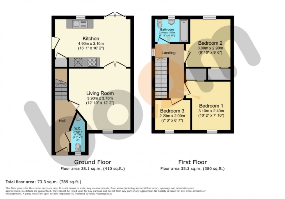 Floorplan for 62 Osprey Crescent, Paisley, Renfrewshire, PA3 2QQ, UK