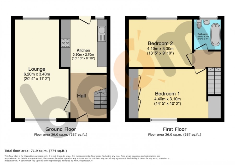 Floorplan for 37 Thorntree Avenue, Beith, Ayrshire, KA15 2EE, UK