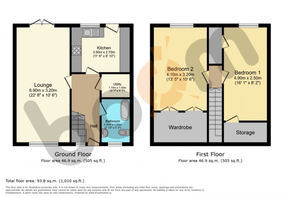 Floorplan for 80 Hawthorn Court, Kilwinning, Ayrshire, KA13 6DW, UK