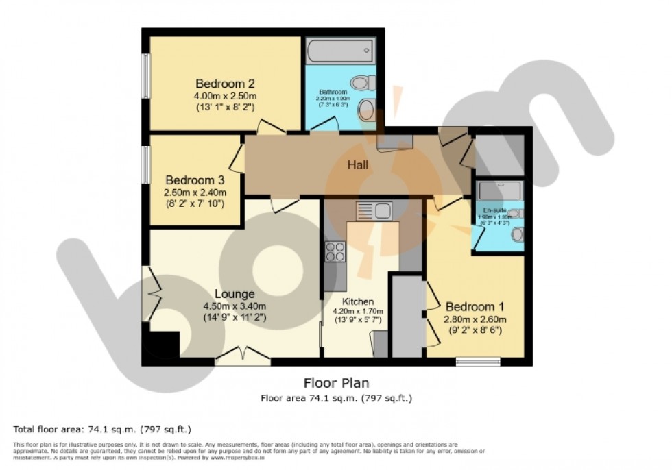 Floorplan for Flat 3/1 11 Kenley Road, Renfrew, Renfrewshire, PA4 8FE, UK