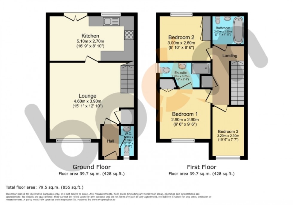 Floorplan for 9 Colville Crescent, Beith, Ayrshire, KA14 3BG, UK