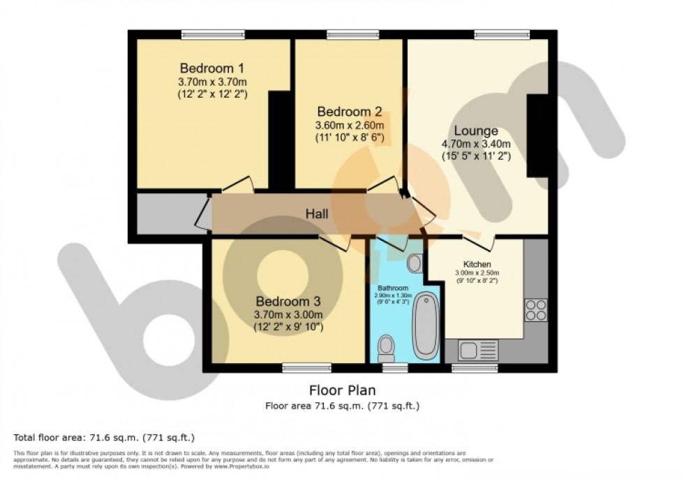 Floorplan for 22 Bathville Road, Kilbirnie, Ayrshire, KA25 6AJ, UK