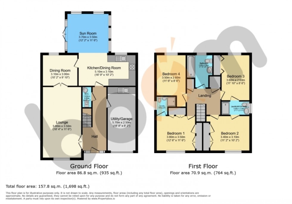 Floorplan for 17 Grahamfield Place, Beith, Ayrshire, KA15 1AY, UK