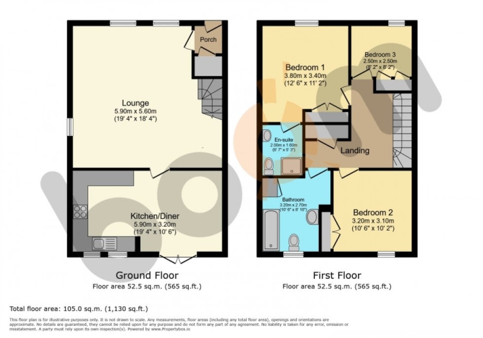 Floorplan for 43 Main Street, Lochwinnoch, Renfrewshire, PA12 4AH, UK