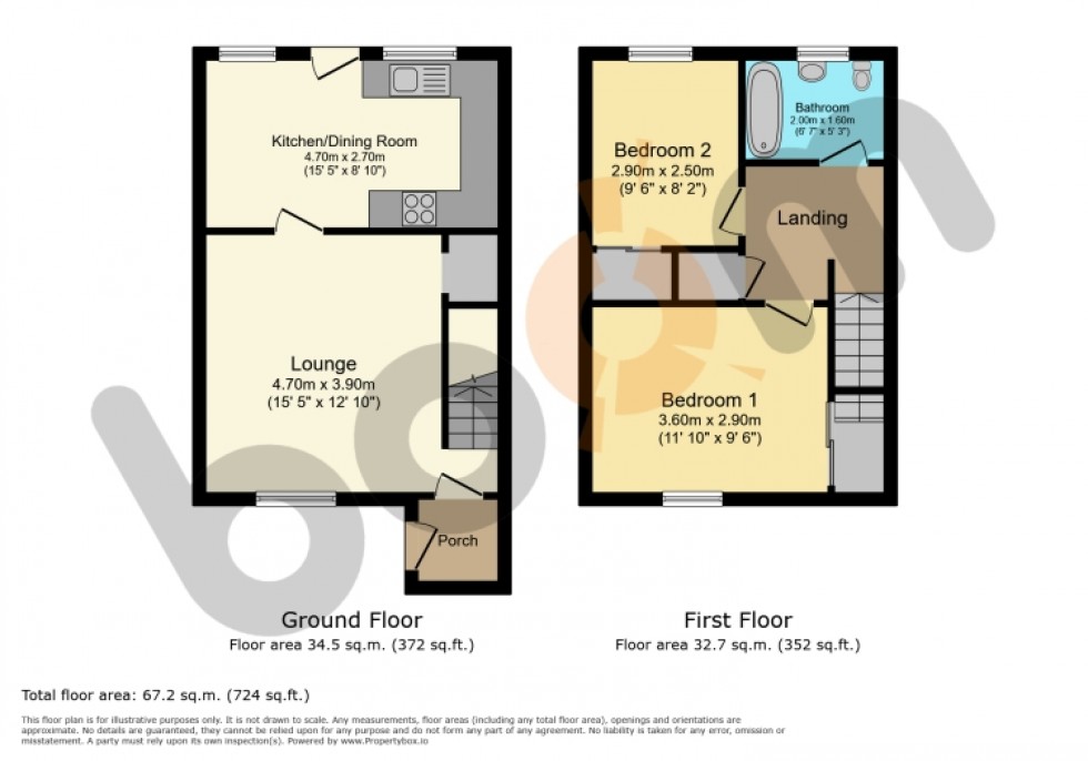 Floorplan for 10 Whitesbridge Close, Paisley, Renfrewshire, PA3 3BA, UK