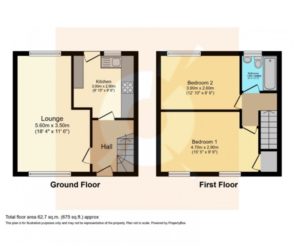Floorplan for 20 Rotherwood Way, Paisley, Renfrewshire, PA2 0LH, UK