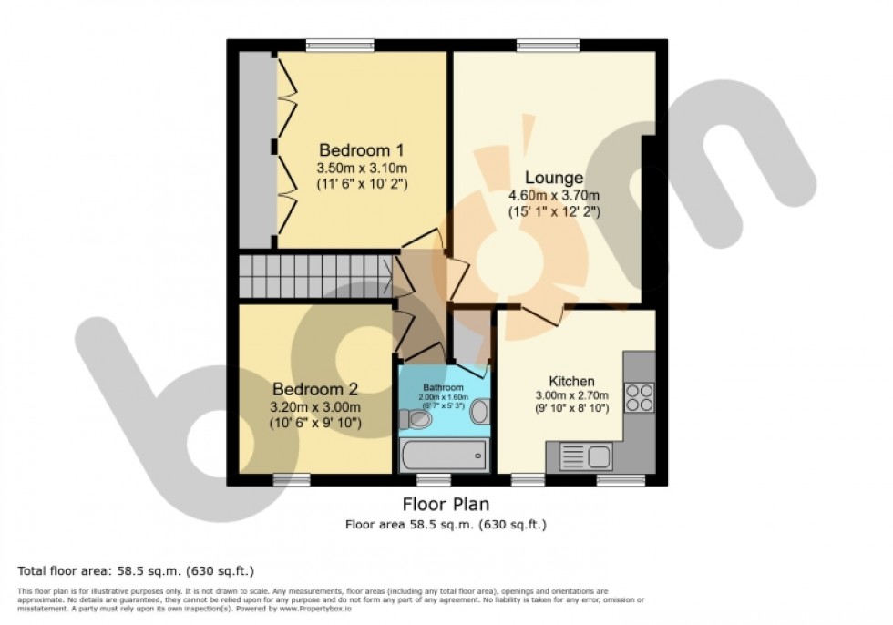 Floorplan for 2 Western Crescent, Kilbirnie, Ayrshire, KA25 6JF, UK