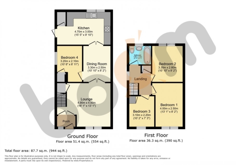 Floorplan for 29 Rowanlea Avenue, Paisley, Renfrewshire, PA2 0RP, UK