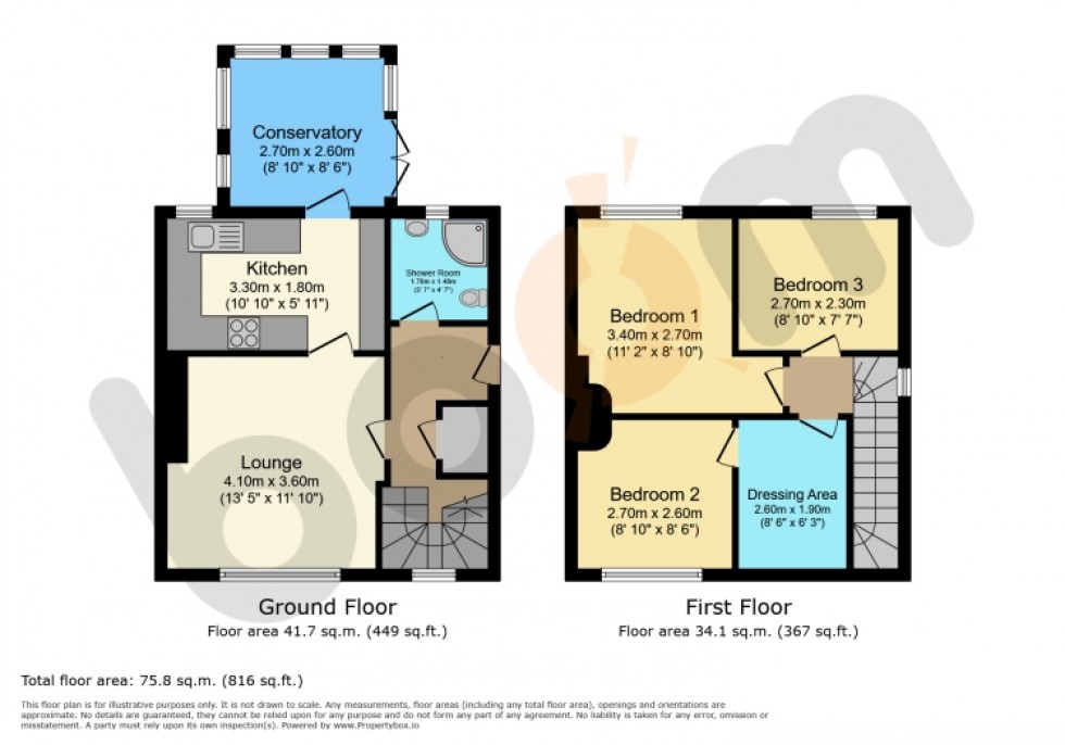 Floorplan for 46 Davidson Avenue, Glengarnock, Beith, Ayrshire, KA14 3BL, UK