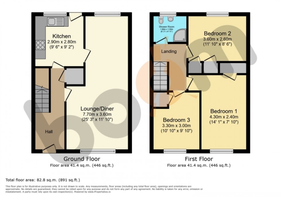 Floorplan for 32 Russell Place, Linwood, Paisley, Renfrewshire, PA3 3SR, UK