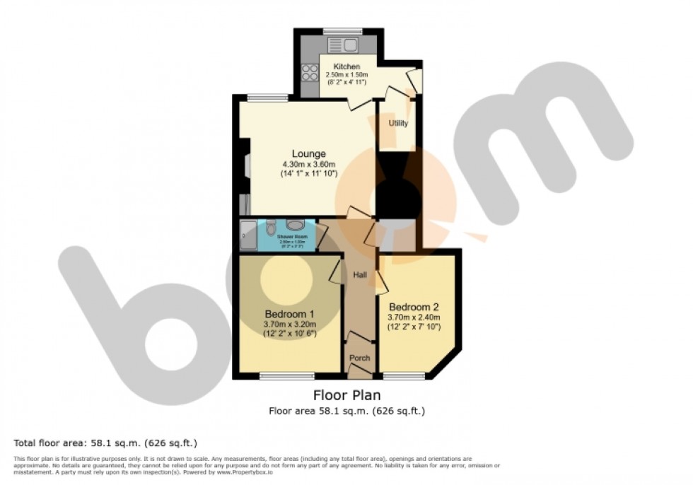Floorplan for 9 Dean Road, Kilbirnie, Ayrshire, KA25 7JP, UK