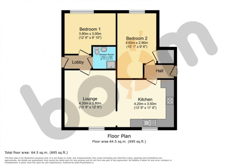 Floorplan for Flat 0/1 2 Viewpark, Beith, Ayrshire, KA15 2BT, UK