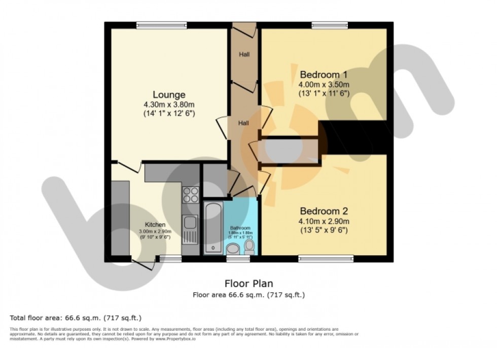 Floorplan for 41 Bathville Road, Kilbirnie, Ayrshire, KA25 6AH, UK