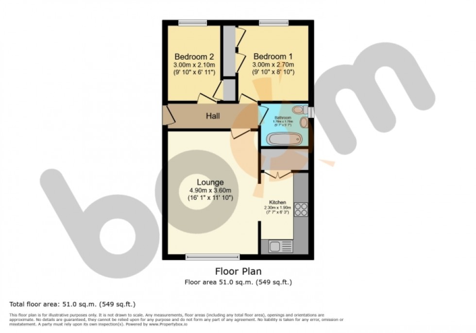 Floorplan for 98 Anchor Drive, Paisley, Renfrewshire, PA1 1LH, UK