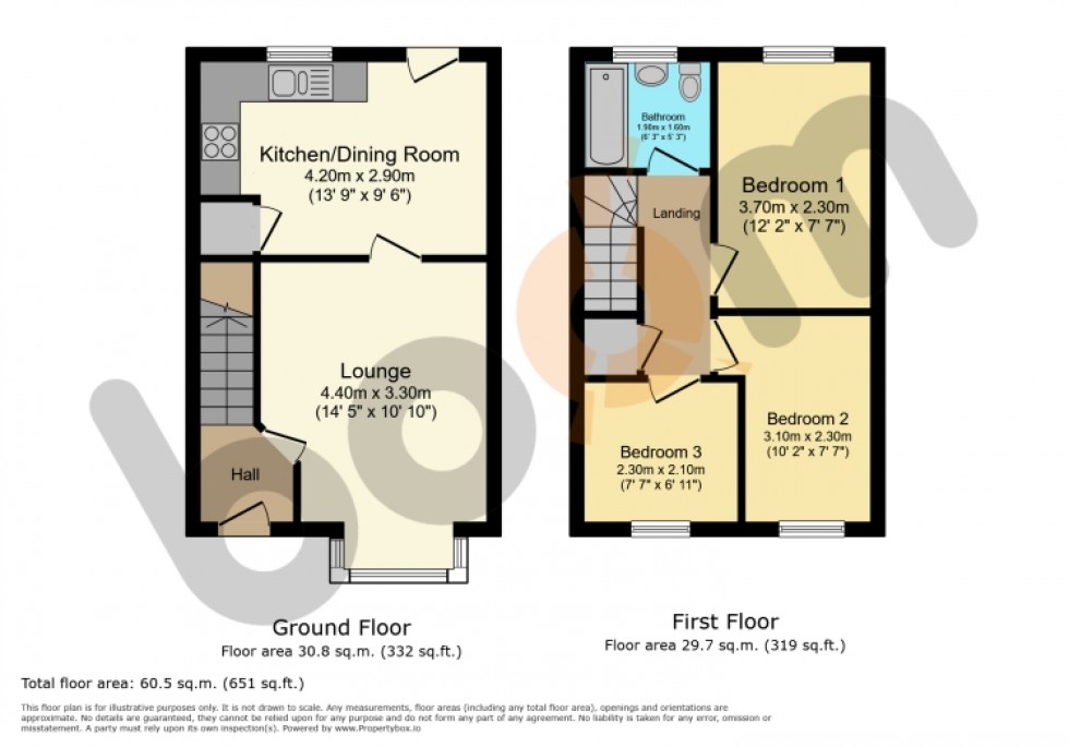 Floorplan for 17 Balgray Way, Girdle Toll, Irvine, Ayrshire, KA11 1RP, UK
