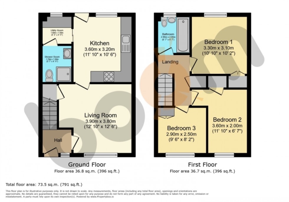 Floorplan for 34 Shortroods Road, Paisley, Renfrewshire, PA3 2NF, UK