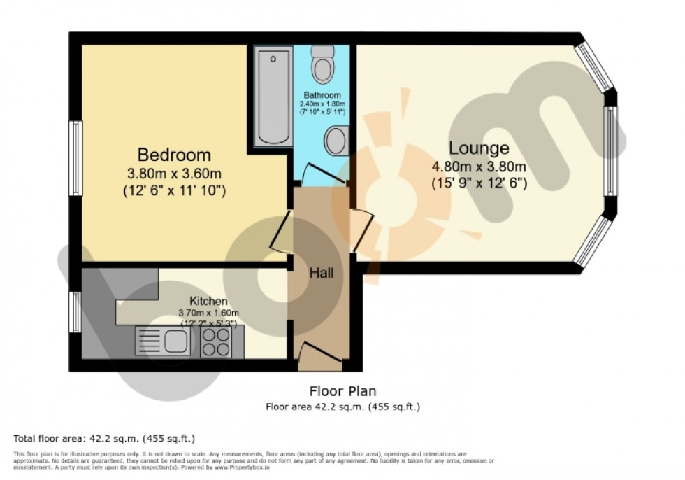 Floorplan for Flat 2/2 39 Holmhead, Kilbirnie, Ayrshire, KA25 6BS, UK