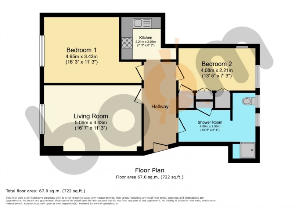 Floorplan for Flat 0/1 137 Sinclair Drive, Glasgow, G42 9SN, UK