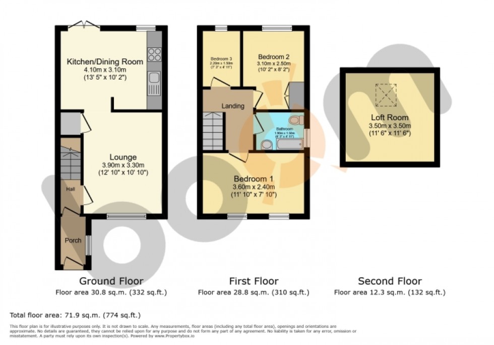 Floorplan for 3 Denholm Way, Beith, Ayrshire, KA15 1BN, UK