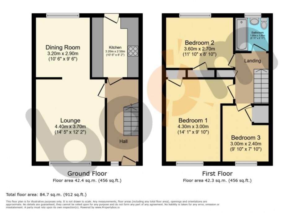 Floorplan for 30 Crummock Gardens, Beith, Ayrshire, KA15 2HD, UK