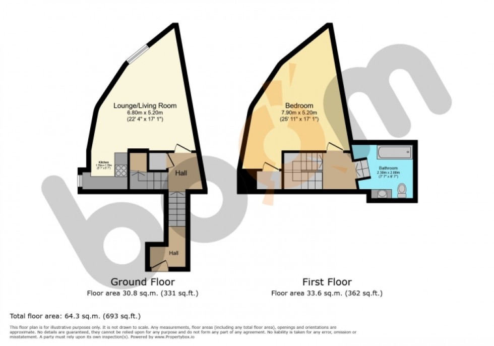 Floorplan for 32 The Cross, Beith, Ayrshire, KA15 1BS, UK