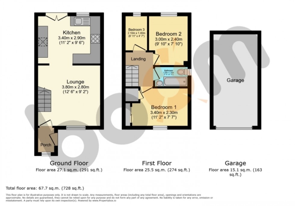 Floorplan for 15 Merlinford Drive, Renfrew, Renfrewshire, PA4 8XP, UK
