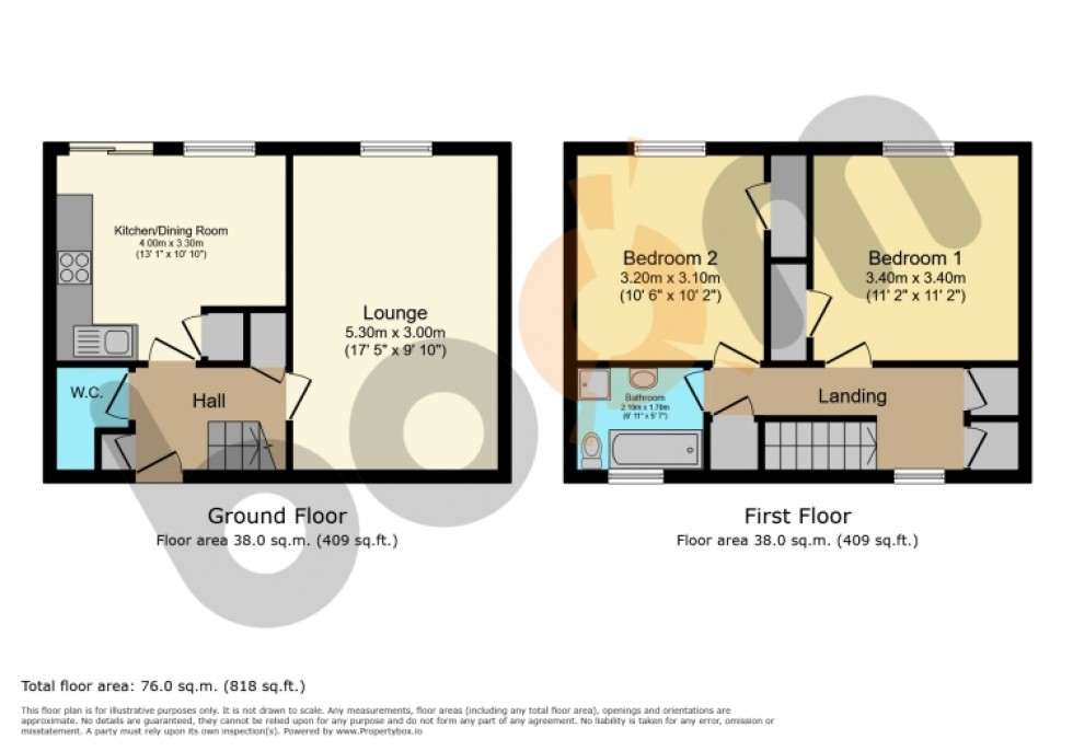 Floorplan for 44 Macduff, Erskine, Renfrewshire, PA8 6EL, UK