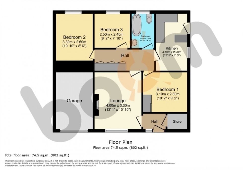 Floorplan for 55 Lomond Crescent, Beith, Ayrshire, KA15 2EB, UK