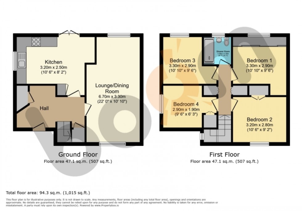 Floorplan for 7 Plover Place, Johnstone, Renfrewshire, PA5 0ST, UK