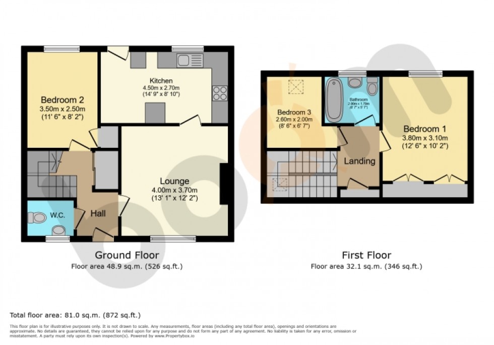 Floorplan for 28 Greeto Falls Avenue, Largs, Ayrshire, KA30 9HJ, UK