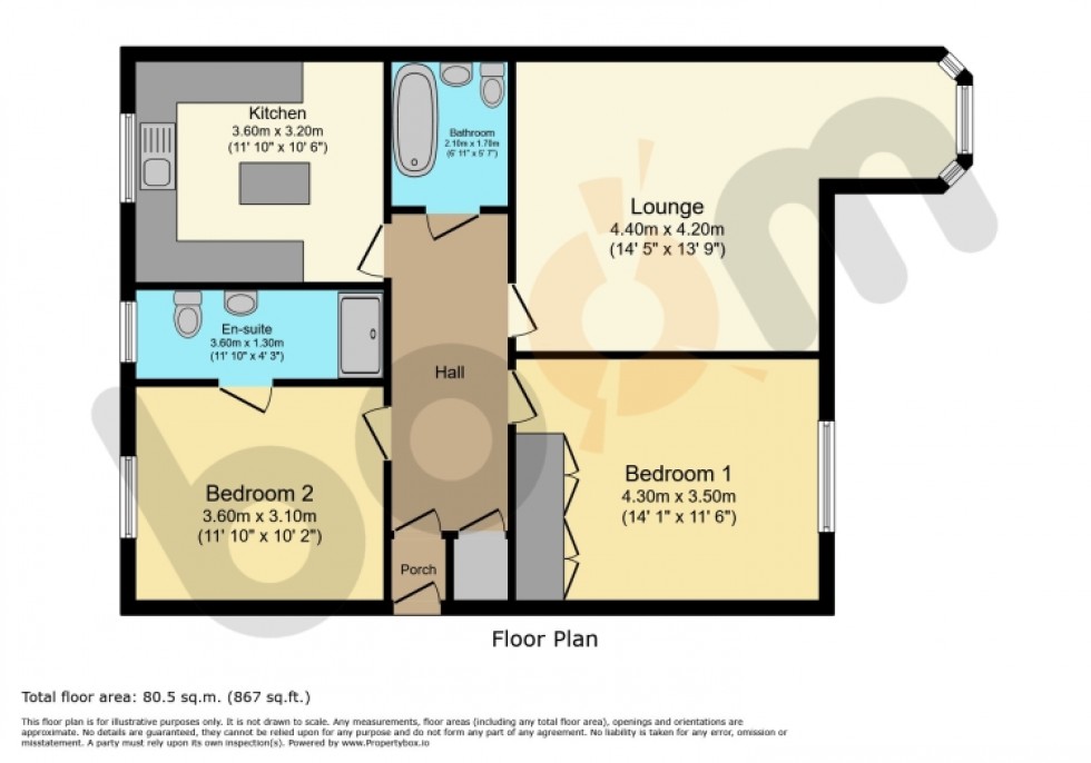 Floorplan for 104/2 Glasgow Road, Paisley, Renfrewshire, PA1 3NU, UK