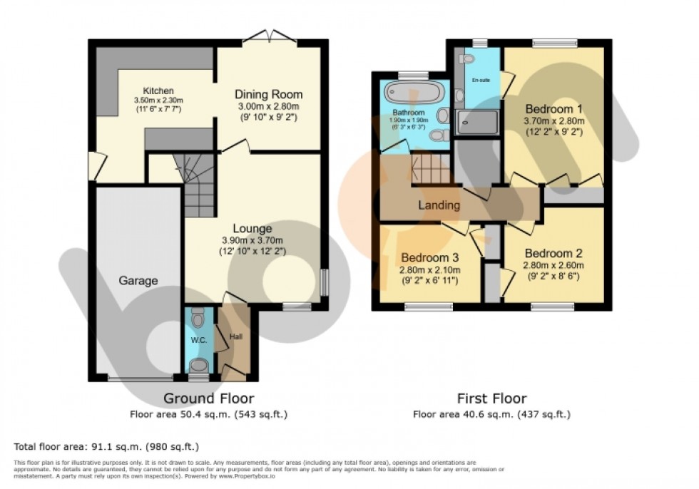 Floorplan for 55 Garnie Avenue, Erskine, Renfrewshire, PA8 7BE, UK