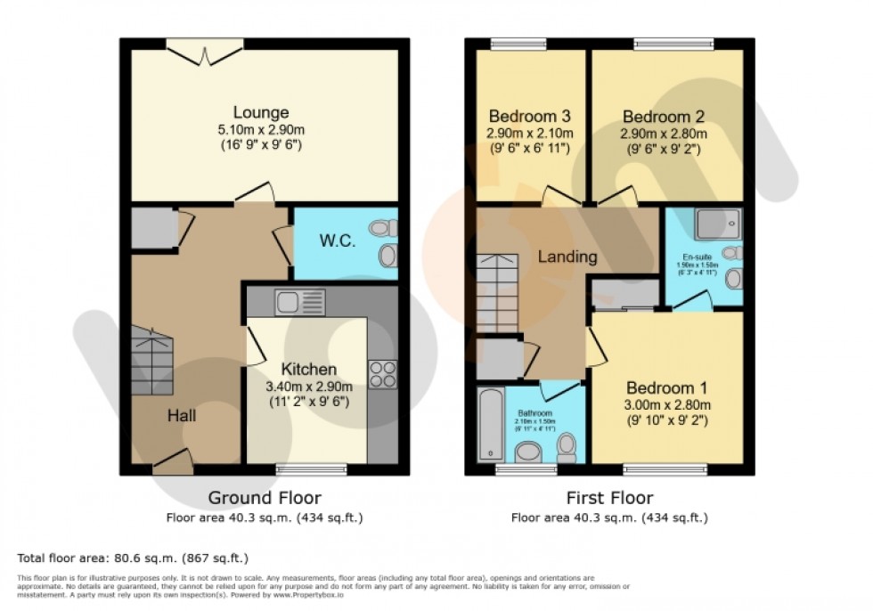 Floorplan for 15 Auldlea Gardens, Beith, Ayrshire, KA15 2EP, UK