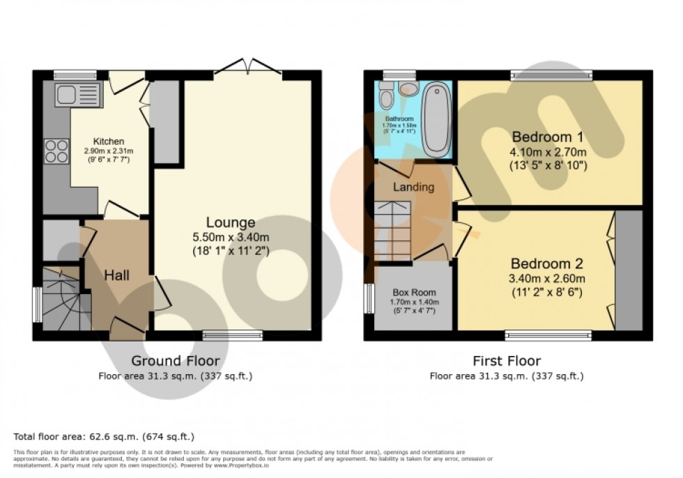 Floorplan for 28 Falcon Lane, Greenock, Renfrewshire, PA16 7BB, UK