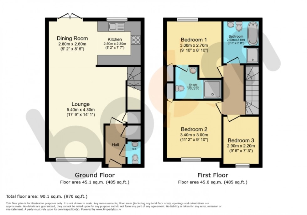 Floorplan for 16 Millbarr Grove, Barrmill, Beith, Ayrshire, KA15 1GA, UK
