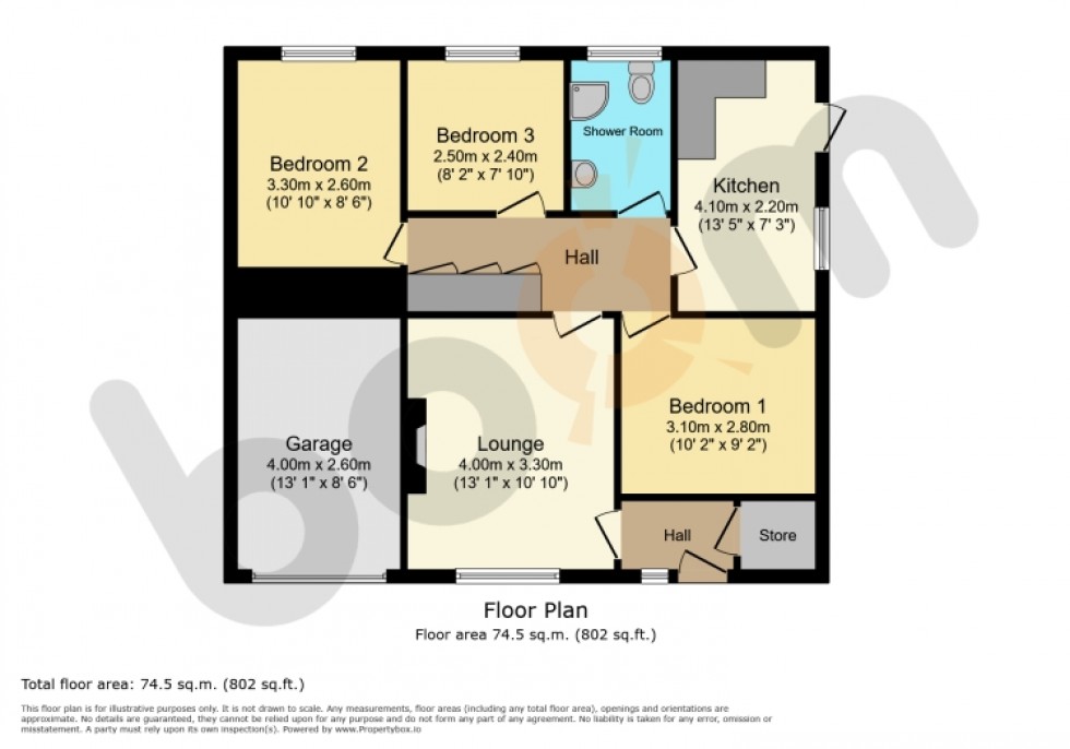 Floorplan for 49 Lomond Crescent, Beith, Ayrshire, KA15 2EB, UK
