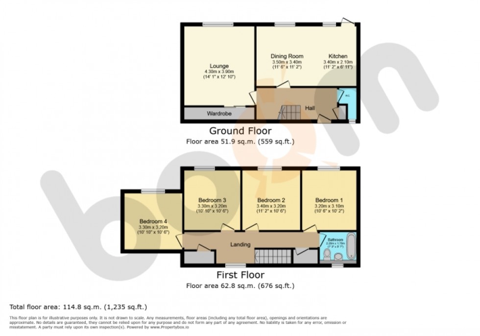 Floorplan for 22 Portsoy, Erskine, Renfrewshire, PA8 6EJ, UK