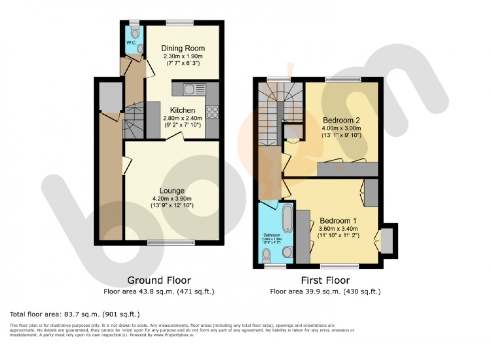 Floorplan for 45 St. Margaret Avenue, Dalry, Ayrshire, KA24 4BA, UK
