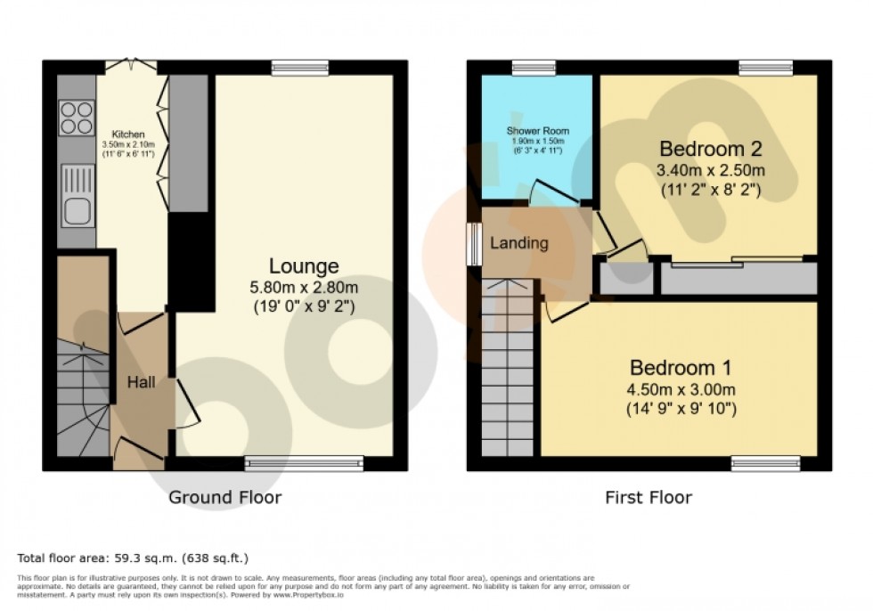 Floorplan for 50 Blackthorn Avenue, Beith, Ayrshire, KA15 2AS, UK