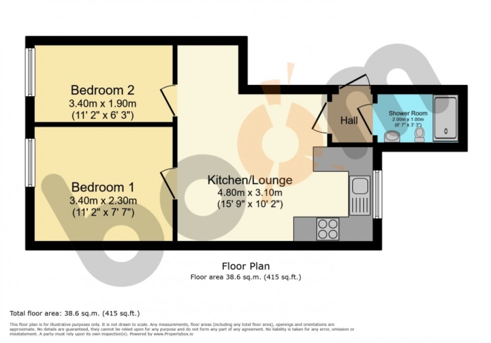 Floorplan for Flat 1/2 13 Mains Road, Beith, Ayrshire, KA15 2AF, UK