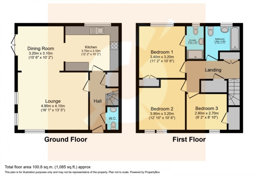 Floorplan for 40 Reform Street, Beith, Ayrshire, KA15 2AE, UK
