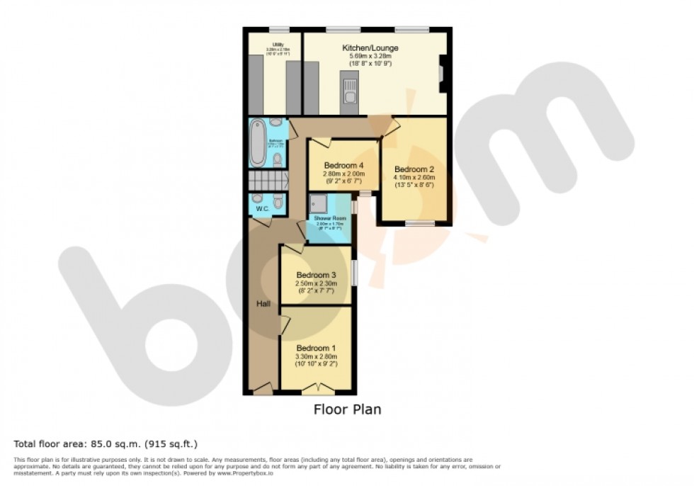 Floorplan for 7a Arran Place, Ardrossan, Ayrshire, KA22 8DR, UK